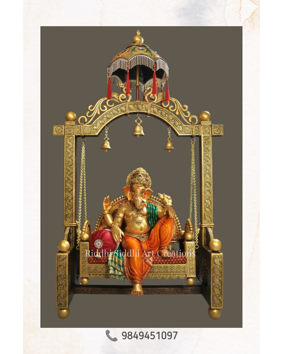 Riddhi Siddhi Art Creations - Swing Jhula Ganesha Idol Display Mural